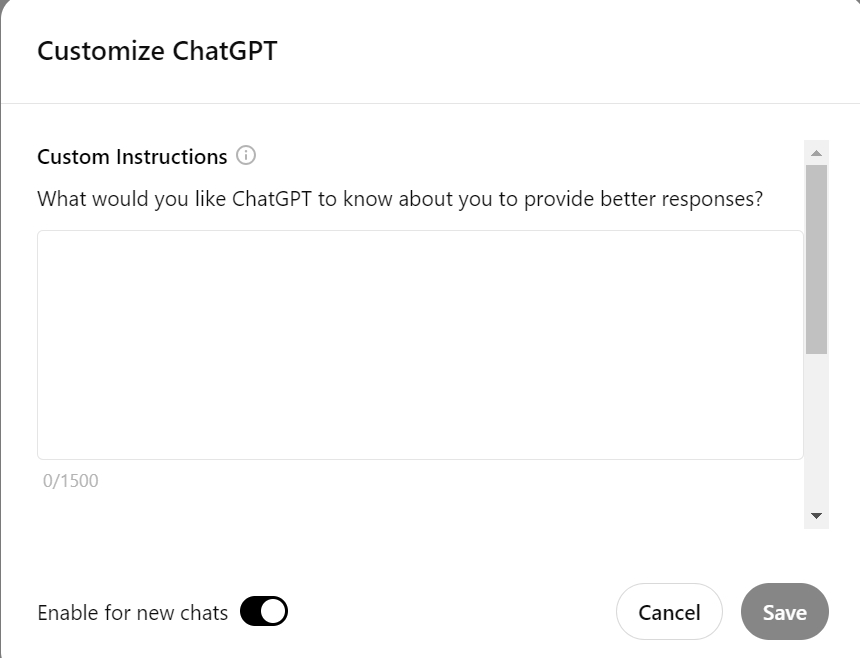 Customize ChatGPT